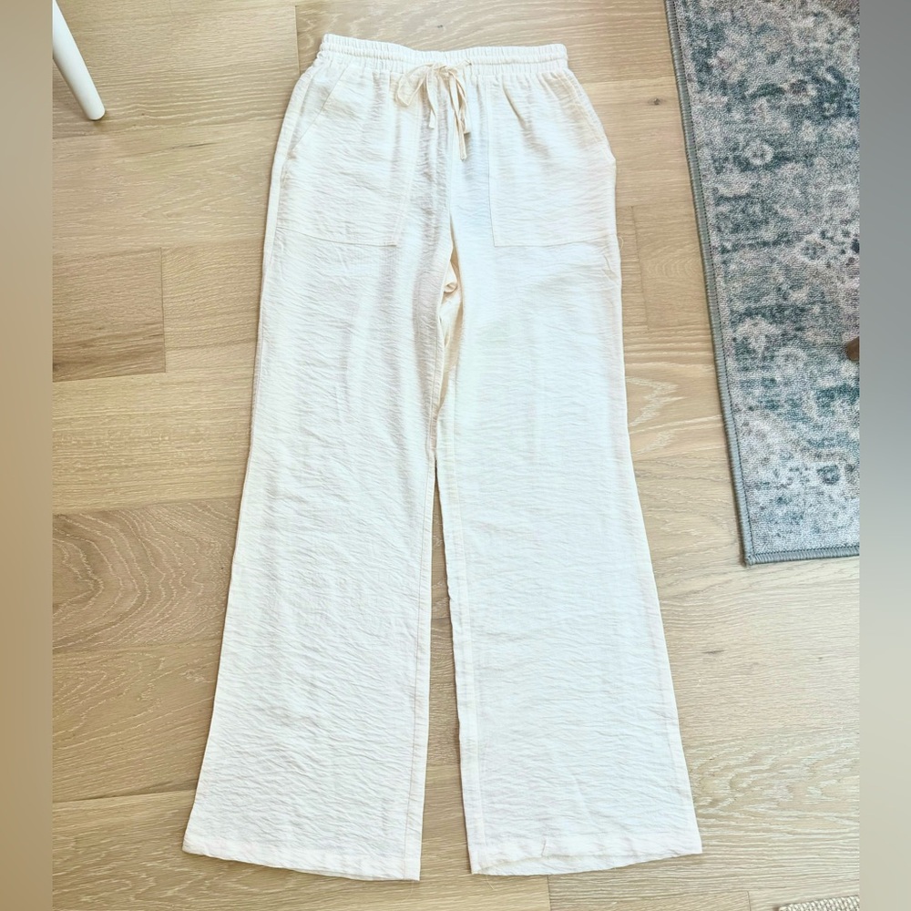 S Marshals White Linen Pants